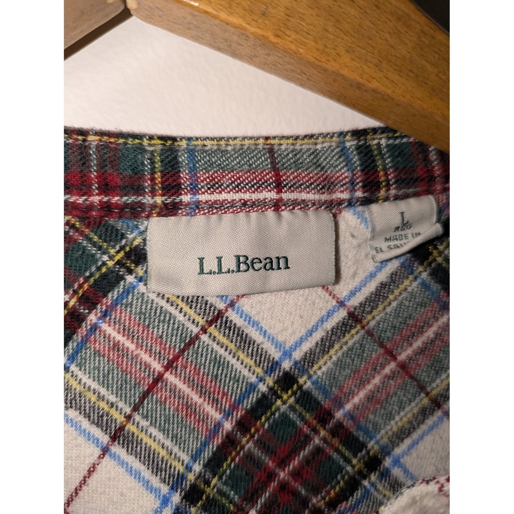 L.L. Bean Flannel Night Gown Women's Reg Large Scotch Plaid Cottage Prairie